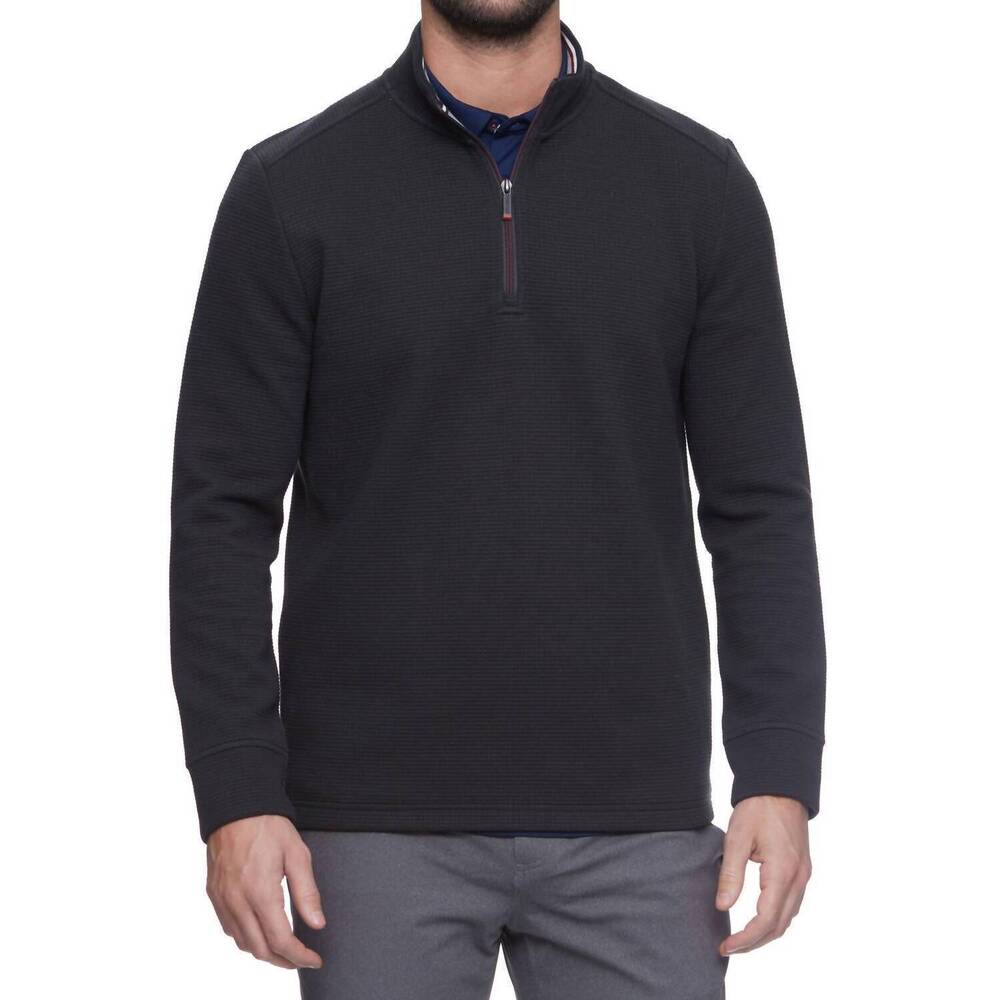 NEW FLAGS & ANTHEM warren quarter zip pullover in charcoal